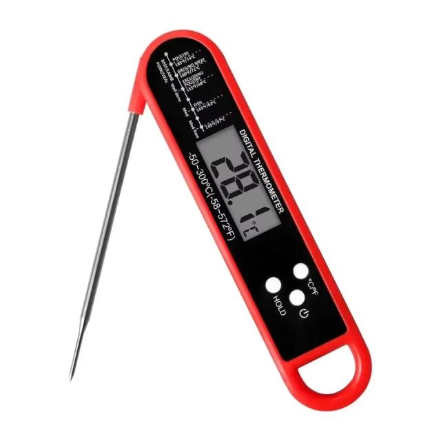 Termômetro Digital Instantâneo para Carne e Alimentos com Luz de Fundo para Churrasco e Cozinha