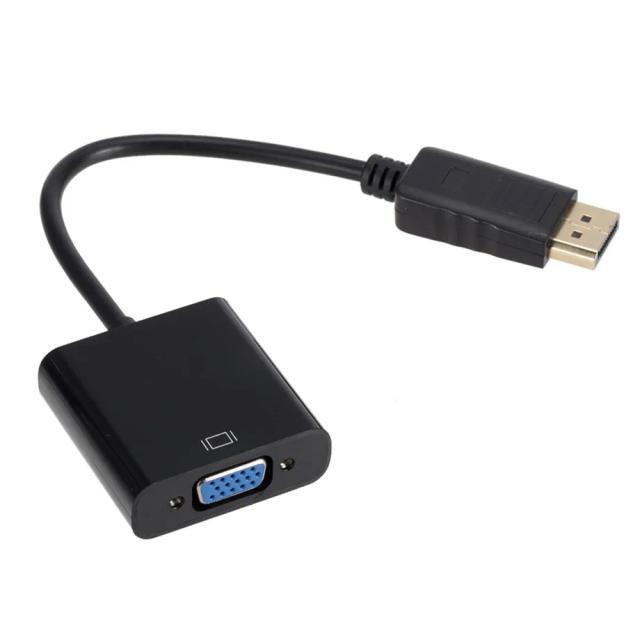 Adaptador DisplayPort para VGA Macho-Fêmea 1080p para Computador Portátil, HDTV, Monitor e Projetor
