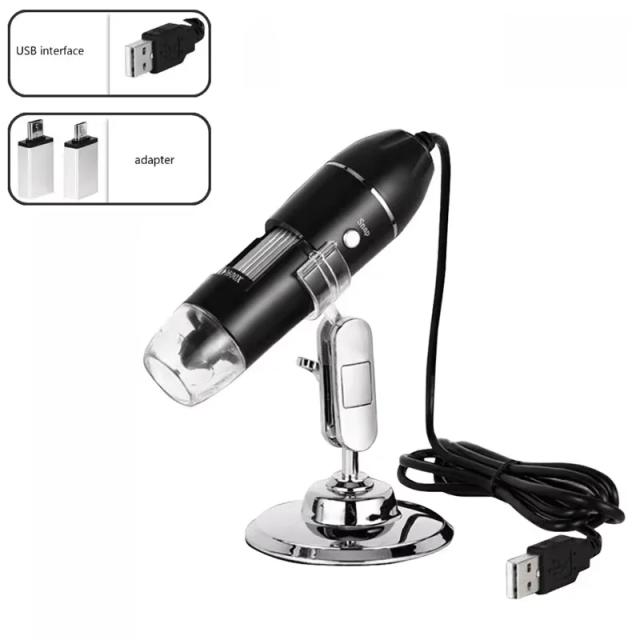 Microscópio Digital 500X 1000X 1600X Portátil Tipo C USB para Soldagem e Reparo de Celular