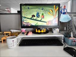 Suporte riser para monitor - Suporte ergonômico para laptop Organizador de mesa para armazenamento de teclado - Image 2