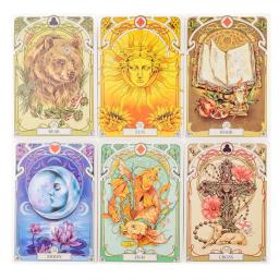 Cartões românticos Lenormand Oracle 37 peças baralho 10.2x7.2cm Inglês Vision Art Nouveau Motivos florais para jogos de tabuleiro de festa - Image 5
