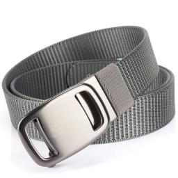 Cinto masculino de lona, fivela automática de metal, desdentado, treinamento militar ao ar livre, decoração jeans, moda simples, cintura espessada - Image 2