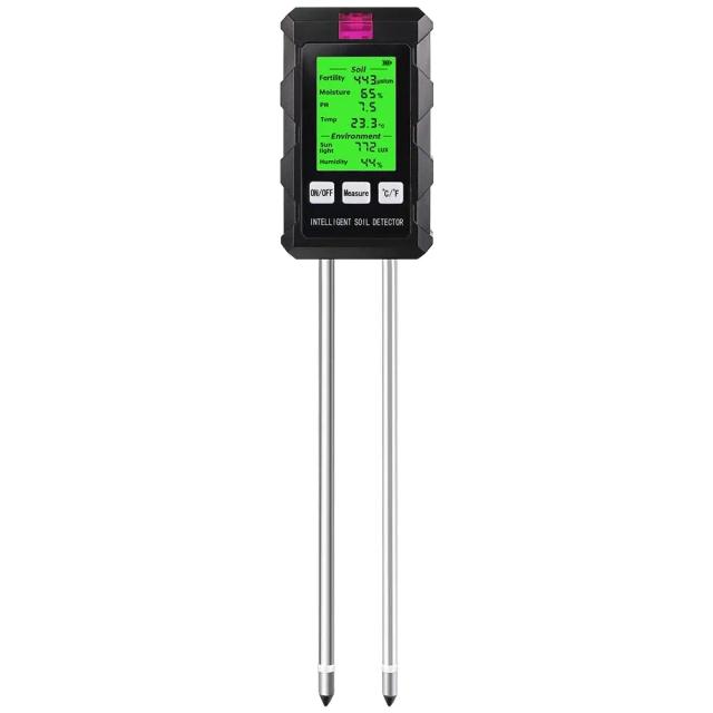 Testador Digital de Solo 6 em 1 Multifuncional Detector de pH do Solo Umidade Fertilidade Temperatura Umidade Medidor de Luz para Jardim