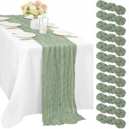 1pc gaze pano de mesa corredor estilo country gaze pano de queijo toalha de mesa para casamento chá de panela chá de bebê festa de aniversário - Image 2