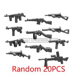 Blocos de Construção Militares MOC, Figuras de Soldados, Acessórios de Equipamento, Armas de Fogo, Armas a Laser, Rifles de Precisão, Brinquedos de Mini Blocos Aleatórios - Image 6