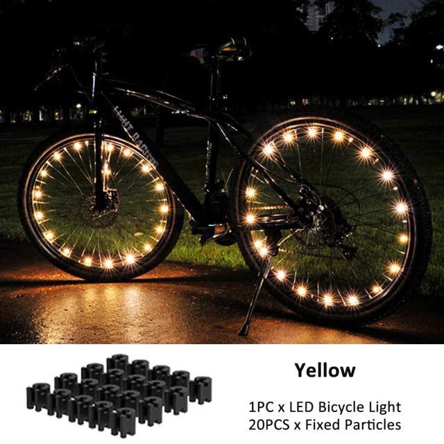 20 leds luz da bicicleta aro da roda falou clipe tubo luz de advertência segurança ciclismo tira refletor reflexivo acessórios da bicicleta