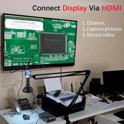 Microscópio de solda com lente zoom 1-150X HD 4K 48MP 1080P Câmera industrial Tipo C HDMI Vídeo Microscópio digital para eletrônicos - Image 6