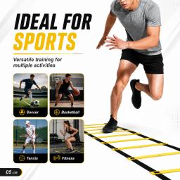 Conjunto de Escadas de Agilidade 2-10M para Treinamento de Velocidade com Bolsa de Transporte para Futebol, Coordenação de Movimentos e Exercícios de Fitness em Casa - Image 5