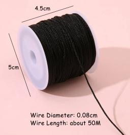 1 Rolo Tecido Jade Tópico Jóias Frisado Acessórios DIY Material Pulseira Colar Tecido Cord Linha Comprimento 50m - Image 4