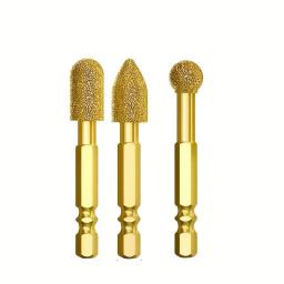 Kit com 3 Pontas Diamantadas para Retificação e Polimento de Ferro, Aço Inoxidável, Cerâmica e Azulejo, Compatível com Furadeiras - Image 1