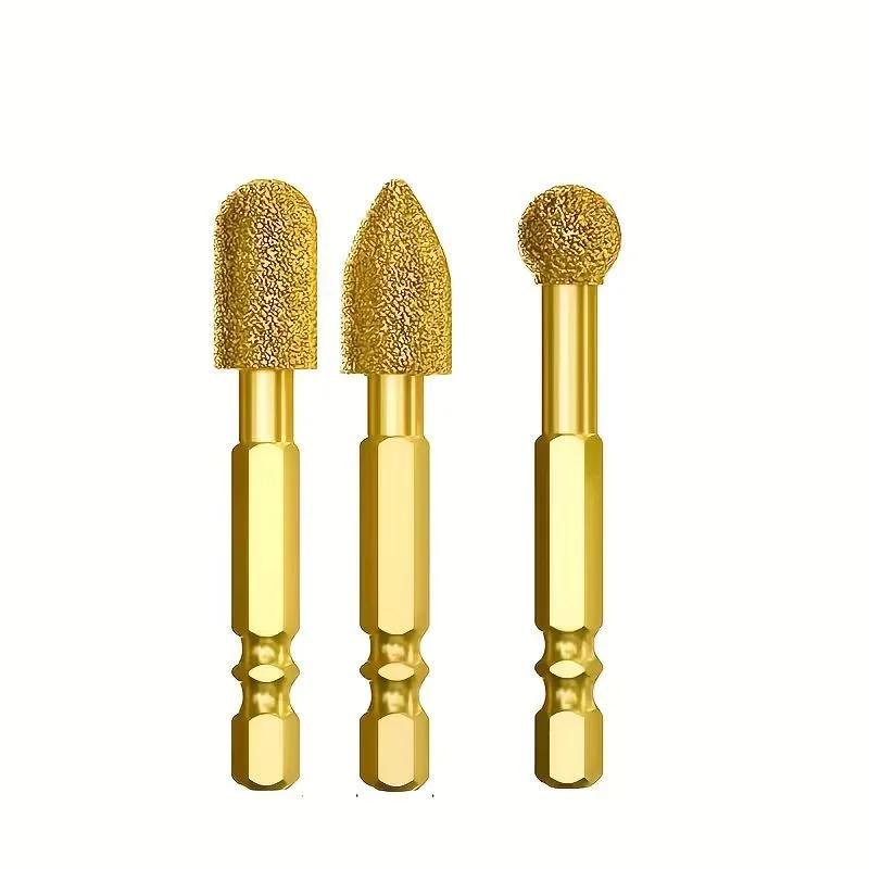 Kit com 3 Pontas Diamantadas para Retificação e Polimento de Ferro, Aço Inoxidável, Cerâmica e Azulejo, Compatível com Furadeiras - Image 1