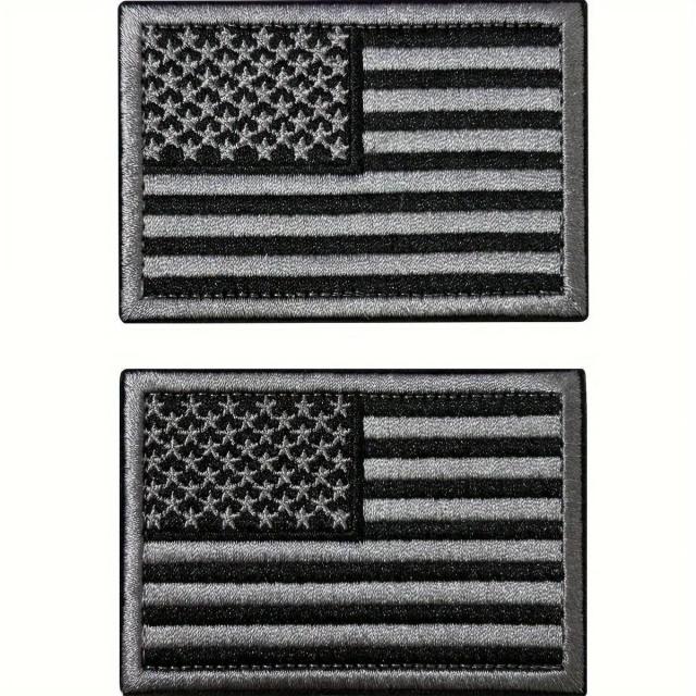 Conjunto de Remendos Bandeira dos EUA 2 Peças Bordados para Chapéus Jaquetas Mochilas