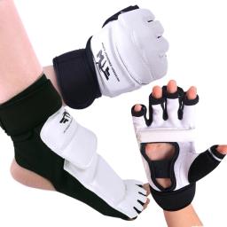 1 par luvas de karatê equipamento taekwondo metade do dedo protetor boxe mão pé proteção pés guardas artes marciais kickboxing - Image 2
