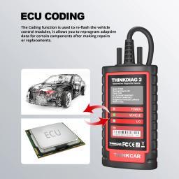 THINKCAR THINKDIAG 2 / KINGBOLEN Ediag Plus CAN FD Todos os Sistemas 15 Serviços de Redefinição Codificação de ECU Scanner OBD2 Ferramenta de Diagnóstico Automotivo - Image 5