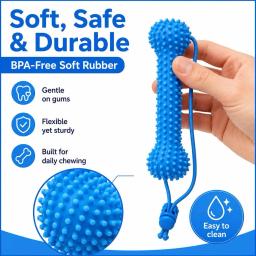 Brinquedo Dental Canino de Ação Dupla, Brinquedo de Mastigar para Limpeza e Escovação de Dentes de Cães, Mastigáveis Dentais Reutilizáveis para Cães - Image 5