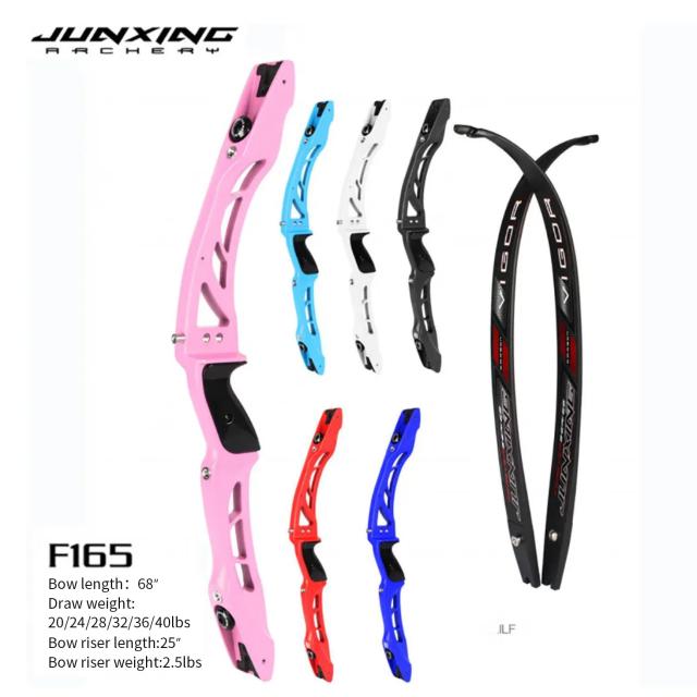 JUNXING Arco Recurvo F165 ILF 68" Riser Liga de Alumínio Lâminas Maple 20-40 Libras para Caça e Tiro