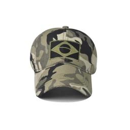 Boné de beisebol masculino camuflado do exército, boné bordado com bandeira do brasil, esportes ao ar livre, chapéu tático para pai, casual, caça - Image 4