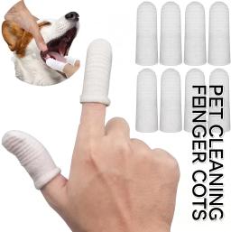 10/20 Peças Escova de Dedo para Remoção de Tártaro em Pets, Protetores de Dedo Duplos de Tecido para Cães e Gatos, Cuidado Oral para Remoção Profunda de Manchas - Image 1