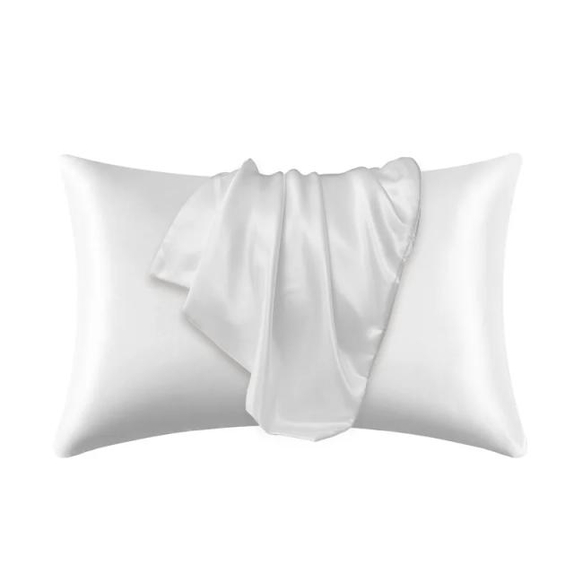 Fronha Nórdica Seda Branca, Preta, Cinza, Cáqui, Azul, Rosa, Prateada - Capas de Almofada de Luxo para Cama e Casa