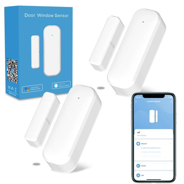 Sensor Magnético Inteligente Tuya Zigbee Wi-Fi para Portas e Janelas