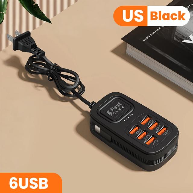 Estação de Carregamento Rápido USB com 6 Portas Tipo C e USB