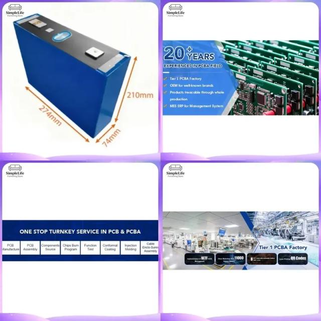 Célula de Bateria LiFePO4 280Ah 3.2V para Armazenamento de Energia Solar Residencial