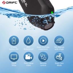 Inovação Deriva-Câmera de Ação Ghost XL, Vídeo Full HD 1080, Lente Rotativa, Modo Dash Cam, Câmera IPX7 à Prova D 'Água - Image 2