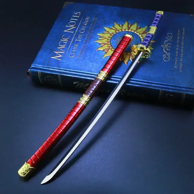 25cm roronoa zoro katana anime metal ferro zoro espada ninja faca lâmina tamanho real japonês katana samurai sabre de aço brinquedo presente