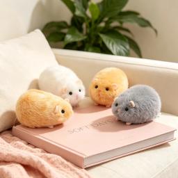 Pelúcia de Hamster Laranja, Cinza e Branco, Brinquedo de Pelúcia Kawaii, Fofo e Macio, Boneca Síria Dourada, Decoração de Quarto, Presente de Aniversário para Crianças, Meninas e Meninos - Image 3