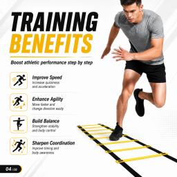 Conjunto de Escadas de Agilidade 2-10M para Treinamento de Velocidade com Bolsa de Transporte para Futebol, Coordenação de Movimentos e Exercícios de Fitness em Casa - Image 4