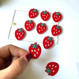 Barato 10 pçs bonito bordado mini remendos de morango ferro em apliques para jeans diy acessórios de roupas - Image 5