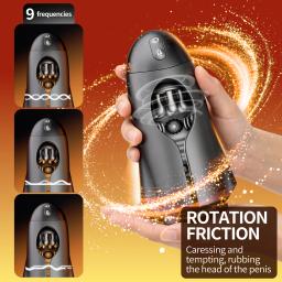 Copo Masturbador Masculino Inteligente com Controle por APP, Brinquedo Sexual para Homens com 9 Vibrações e 9 Rotações, Vagina Realista de Bolso. - Image 4