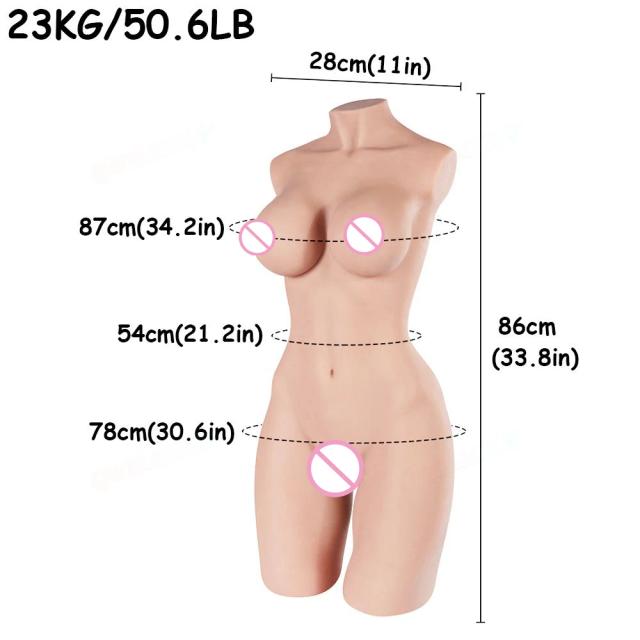 Qubanlv Boneca Robô Metade do Corpo TPE Silicone Realista