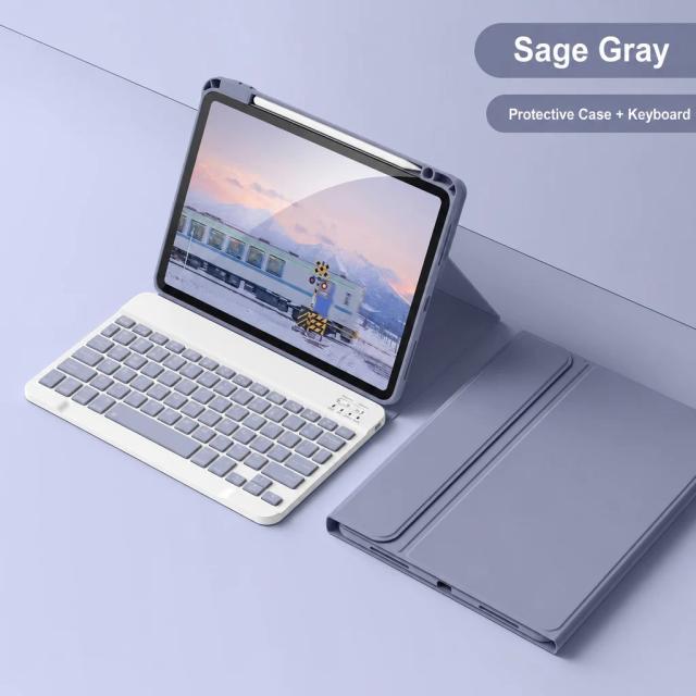 Capa para iPad Air 11 4 5 10ª Geração 10.9 11ª Geração pro 11 com Teclado Bluetooth Sem Fio Destacável para iPad 7ª 8ª 9ª Geração 10.2 com Suporte para Carregamento