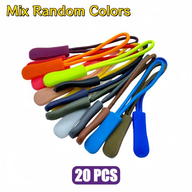 Puxador de Zíper Extensor para Mochilas Jaquetas e Bolsas Colorido 20 unidades