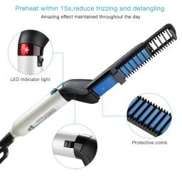 Aparelhos de estilo de cabelo escova alisadora de barba rápida elétrica alisamento de cabelo escova de calor pente de massagem mágica para homens - Image 4