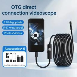 Hd1920p câmera de inspeção endoscópica tipo-c mini câmera de inspeção ip67 carro esgoto pipeline boroscópio para android ios iphone - Image 2