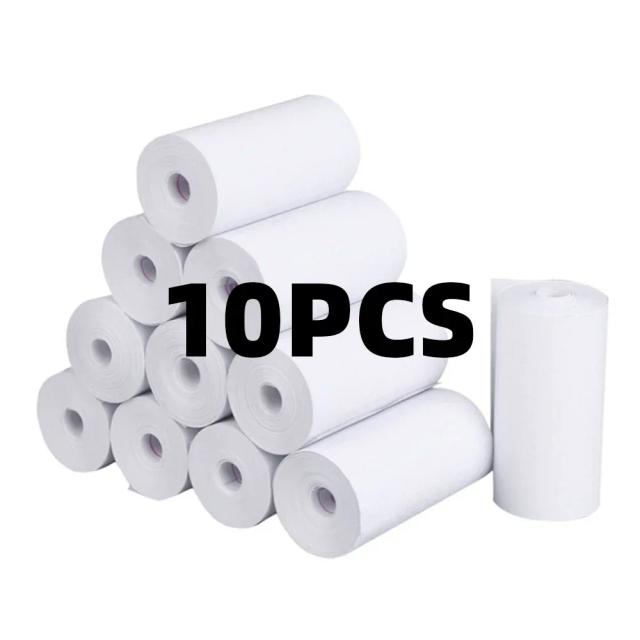 10 Rolos de Papel Térmico Branco 57x25mm para Impressão Instantânea