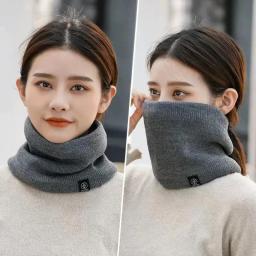 Moda feminina cachecol de malha sólido cashmere como inverno snood cachecóis senhora quente grosso unisex masculino pescoço cachecóis anel - Image 2