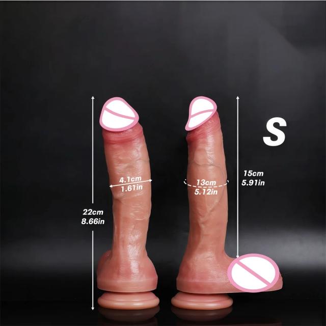 Novo Dildo Grande Realista de Silicone Duplo Macio 2 Cores 5 Tamanhos com Ventosa para Masturbação Vaginal e Anal Feminina pênis grande grosso em promoção sexo brinquedos para mulheres penis adult sex toys sexyshop +18