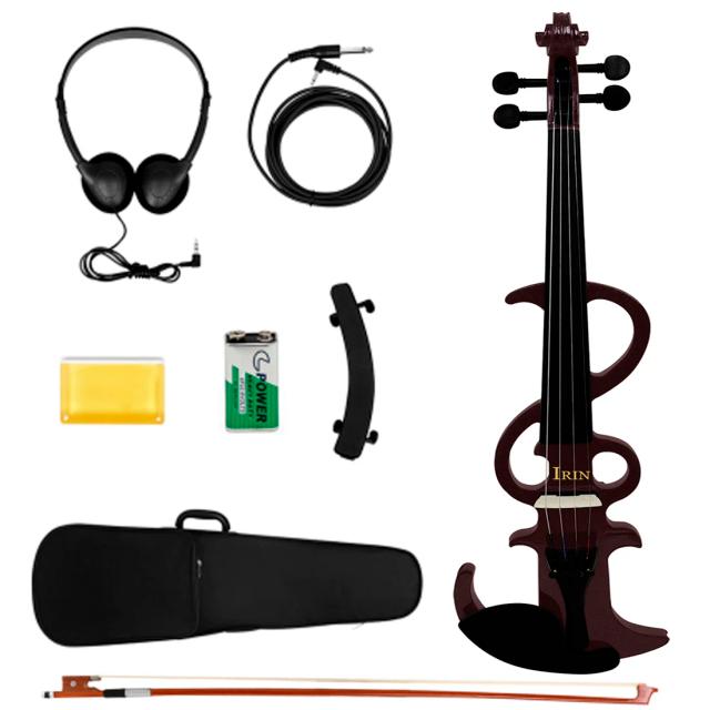 Violino elétrico 4/4 conjunto de violino silencioso de tamanho completo violino eletrônico de metal de bordo sólido para iniciantes adultos prática exame de grau