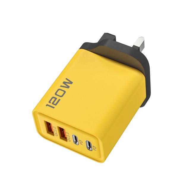 Carregador USB Tipo C 120W 4 Portas PD Quick Charge 3.0