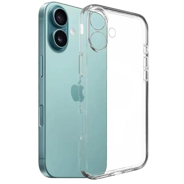 Capa de Silicone Transparente para iPhone 17 16 Pro Max 17 Ar 16e 15 14 11 12 13 Pro Max Mini Plus