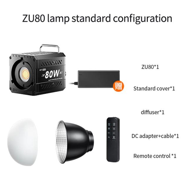 Luz de Câmera LED Bicolor 80W Luz de Preenchimento de Vídeo Mini Bowens Portátil Regulável 2500-6500K
