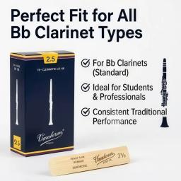 Palhetas de Clarinete Bb de Alta Qualidade, Pacote com 10 Peças, Palhetas de Estilo Tradicional, Tamanhos 2.5 e 3.0, Acessórios de Substituição Profissionais para Instrumentos de Sopro de Madeira - Image 4