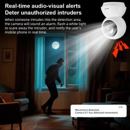Câmera IP Fuers 4K 8MP, para uso interno, com Wi-Fi, sem fios, para vigilância, compatível com o aplicativo Tuya Smart Home, com função de rastreamento automático, sistema de segurança CCTV e monitor para bebés. - Image 3
