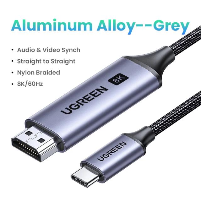 UGREEN Cabo USB C para HDMI 8K 2.1 - MacBook Pro, iMac, iPad Pro, Samsung Galaxy