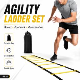 Conjunto de Escadas de Agilidade 2-10M para Treinamento de Velocidade com Bolsa de Transporte para Futebol, Coordenação de Movimentos e Exercícios de Fitness em Casa - Image 1