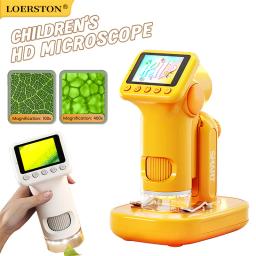 Microscópio Portátil 1600X com Tela de 2 Polegadas, Lente de Ampliação para Crianças, Mini Microscópio Eletrônico com Suporte para Fotos P02 - Image 1