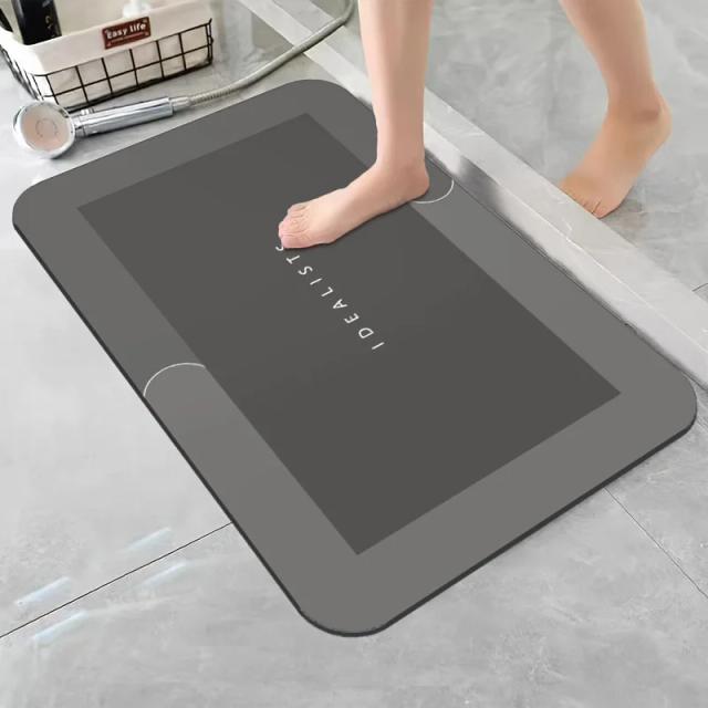 Tapete de Banho Diatomácea Super Absorvente Antiderrapante Secagem Rápida 40x60cm